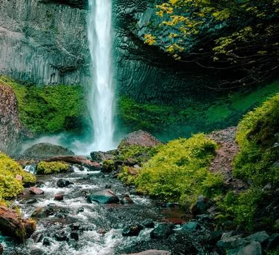 Silver Falls State Park Waterfall in Oregon, USA Stock Photos