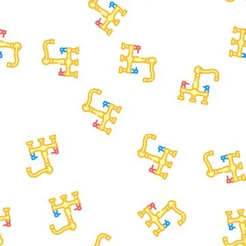 Silver faucet water vector seamless pattern Stock Illustration