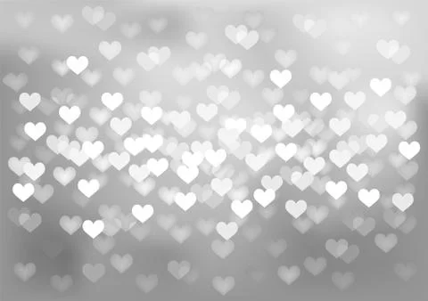Silver festive lights in heart shape, vector background. Stock Illustration