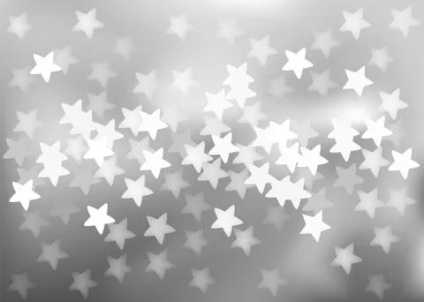 Silver festive lights in star shape, vector background. Stock Illustration