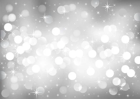 Silver festive lights, vector background. Stock Illustration