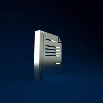 Silver File document icon isolated on blue background. Checklist icon. Busine Stock Illustration