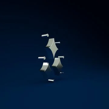 Silver Firework icon isolated on blue background. Concept of fun party. Explo Stock Illustration