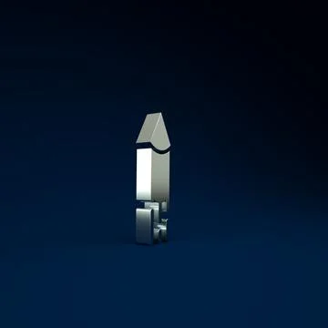 Silver Firework rocket icon isolated on blue background. Concept of fun party Stock Illustration