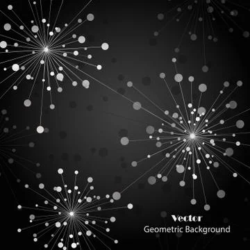 Silver fireworks on dark background Stock Illustration