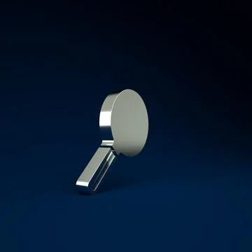 Silver Flea search icon isolated on blue background. Minimalism concept. 3d i Illustrazione stock
