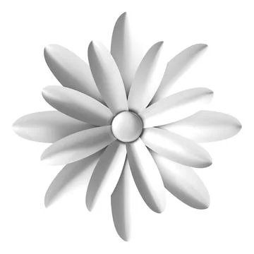 Silver flower. 3D flower. 3D illustration. Stock Illustration