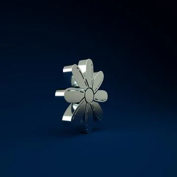 Silver Flower icon isolated on blue background. Sweet natural food. Minimalis Illustrazione stock