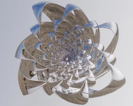 Silver flower on white background, 3d rendering - illustration Stock Illustration