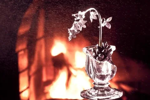 Silver flowers, Background, Texture 스톡 사진