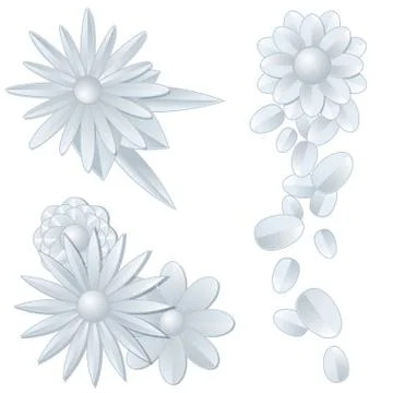 Silver flowers Stock Illustration