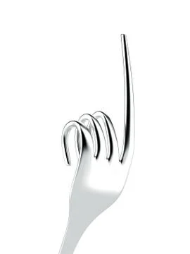 Silver fork as hand イラスト素材