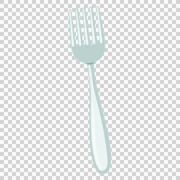 Silver fork kitchen utensil for dining and food eating. Ilustración de archivo