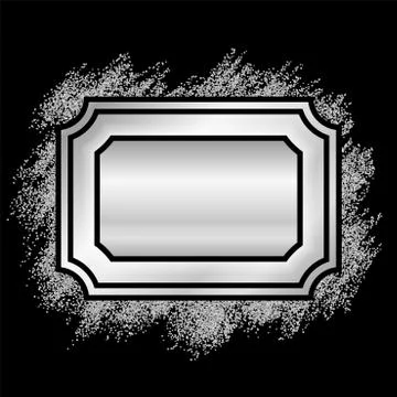 Silver frame. Beautiful glitter design. Vintage style decorative border, isol Stock Illustration