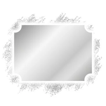 Silver frame. Beautiful glitter design. Vintage style decorative border, isol Stock Illustration