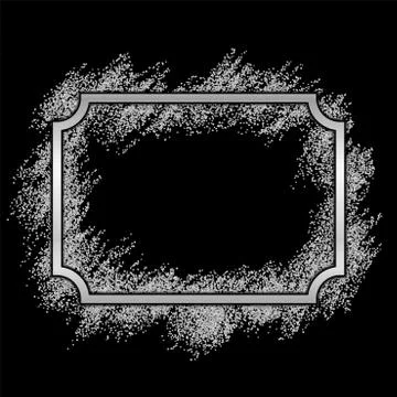 Silver frame. Beautiful glitter design. Vintage style decorative border, isol Illustrazione stock
