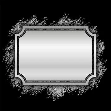 Silver frame. Beautiful glitter design. Vintage style decorative border, isol Stock Illustration
