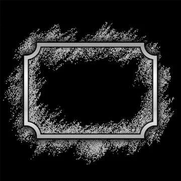 Silver frame. Beautiful glitter design. Vintage style decorative border, isol Stock Illustration