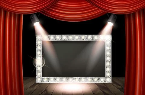 Silver frame in cinematic style Stock Illustration