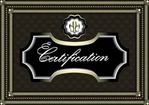 Silver frame for documents on black background Illustrazione stock