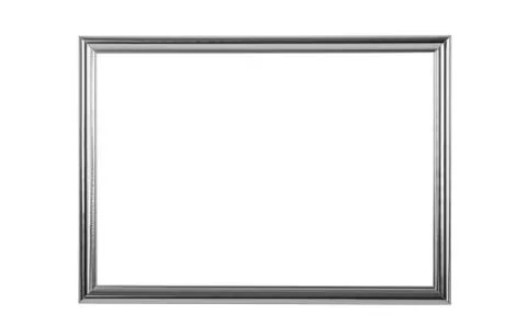 Silver frame isolated Stock Photos