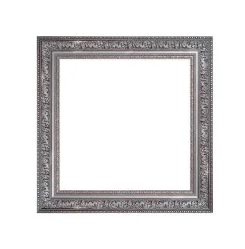 Silver frame isolated on white background Foto stock