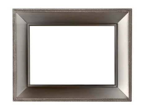 Silver frame isolated on white background Stock Photos