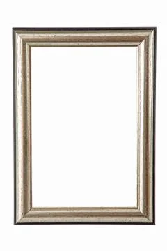 Silver frame on white background Stock Photos