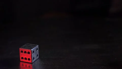 Silver gambling dice Stock Footage 144034527