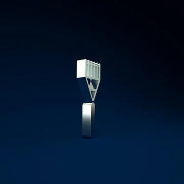 Silver Garden rake icon isolated on blue background. Tool for horticulture, a Stock Illustration
