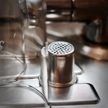 Silver garlic strainer Stock Photos