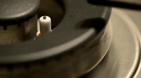 Silver gas burner Stock Footage 36292059