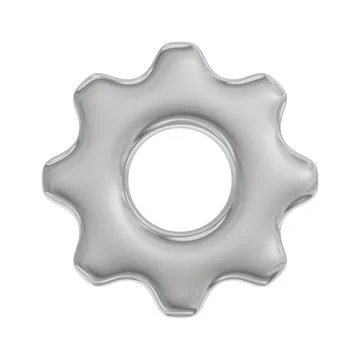 Silver Gear Icon Stock Illustration
