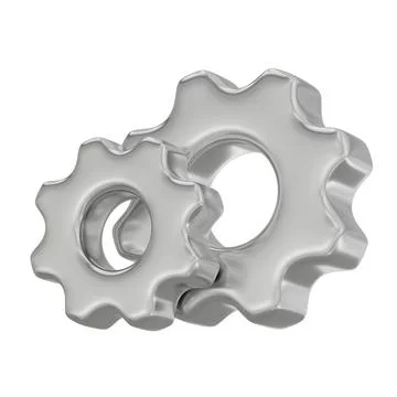 Silver Gear Pair Icon Ilustração Stock