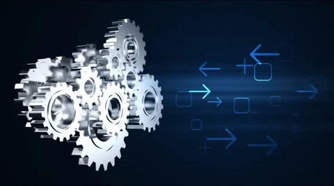 Silver Gears on Black Stock Footage 4292616