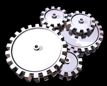 Silver gears Stock Illustration