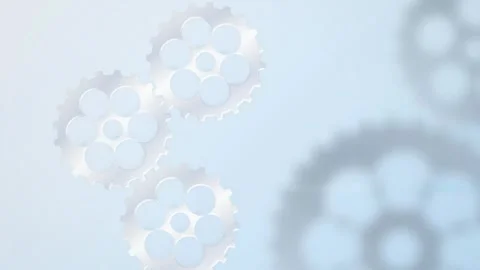 Silver gears turning together seamless loop motion background Stock Footage 345657801