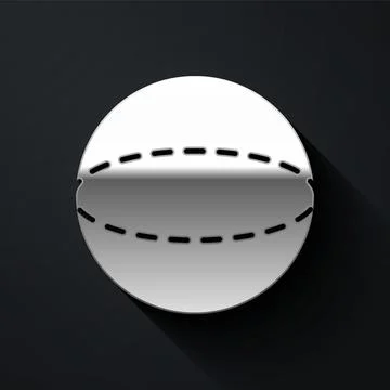 Silver Geometric figure Sphere icon isolated on black background. Abstract shape イラスト素材