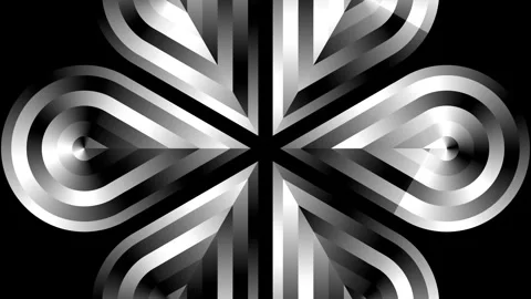 Silver Geometric Kaleidoscope Abstract Loop Stock Footage 339592880