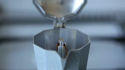 Silver geyser coffee machine Stock Footage 237828687