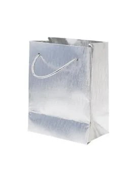Silver gift bag Stock Photos