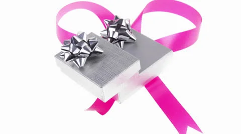 Silver gift box Vídeos de archivo 25167111