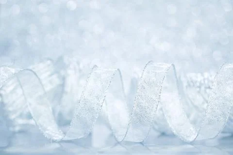 Silver gift ribbon Stock Photos
