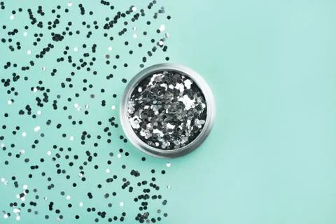 Silver glitter background Stock Photos