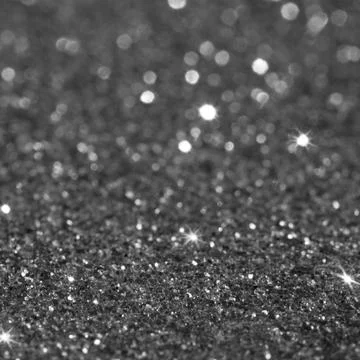 Silver glitter black background Abstract Bokeh Christmas. Stock Illustration