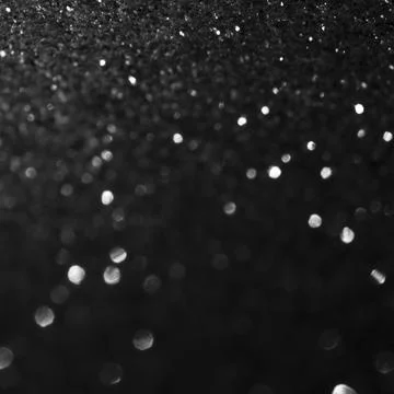 Silver glitter black background Abstract Bokeh Christmas. Stock Illustration