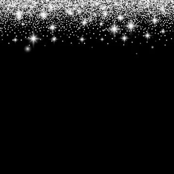 Silver glitter border with sparkles. Vector illustration Stock Illustration