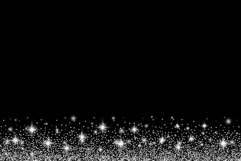 Silver glitter border with sparkles. Vector illustration. Stock Illustration