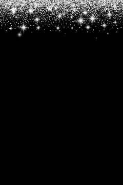 Silver glitter border with sparkles. Vector illustration Stock Illustration