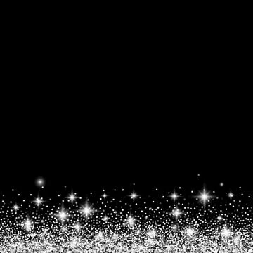 Silver glitter border with sparkles. Vector illustration Stock Illustration